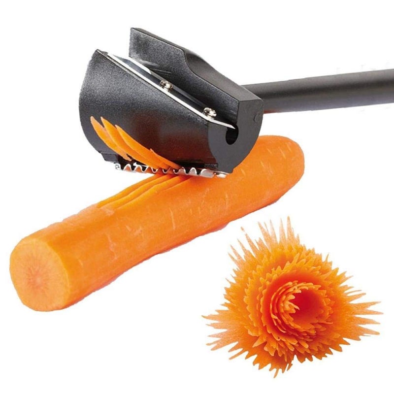 TXIN Carrot Curler and Peeler, Black Carrot Spiral Shred Slicer Root Vegetables Fruits Slicer Sharpener Garnishing Tool - Image 1